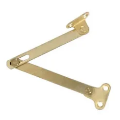 2 Compas coulisseaux avec arrêt droite/gauche acier laiton L.200 mm x l.10 mm