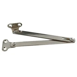 2 Compas coulisseaux avec arrêt droite/gauche acier nickelé L.200 mm x l.10 mm