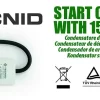 Condensateur de démarrage pour moteurs électriques, 450V, capacité : 12 microfarad, avec câble de 15cm