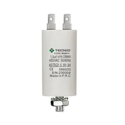 Condensateur de démarrage pour moteurs électriques, 450 V, capacité : 1,5 microfarad, 4 broches/M8