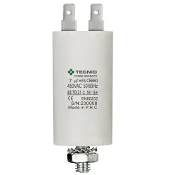 Condensateur de démarrage pour moteurs électriques, 450V, capacité : 7 microfarad, 4 broches / M8