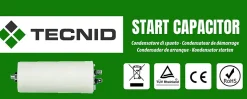 Condensateur de démarrage pour moteurs électriques, 450V, capacité : 7 microfarad, 4 broches / M8