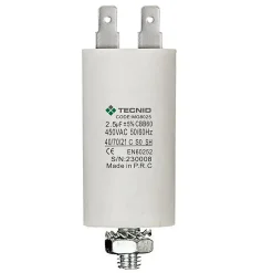 Condensateur de démarrage pour moteurs électriques, 450V, capacité : 2,5 microfarad, 4 broches / M8