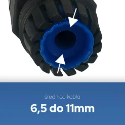 Connecteur de Câble Étanche, IP68, en T, 0,5-2,5 mm², 16 A, 250 V, 2 pcs