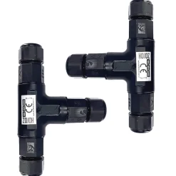 Connecteur de Câble Étanche, IP68, en T, 0,5-2,5 mm², 16 A, 250 V, 2 pcs