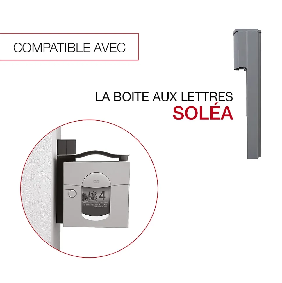 Console murale à visser Soléa Gris mat 7037 M