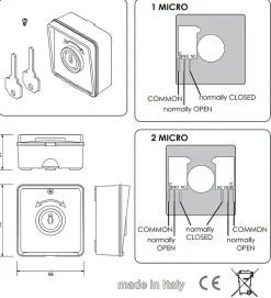 Contacteur a cle - 1 contact - MYRS by PROTECO - 1204