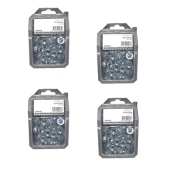 4 Coques de 50 Ecrous Hexagonaux HU M8 mm - 4032 - 8 - Zingué blanc - D-Work