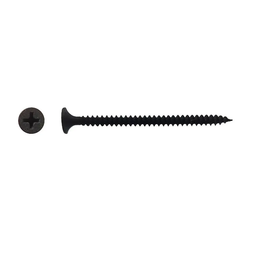4 Coques de 100 Vis Plaque de Plâtre Tête Trompette Phillips 3.5 x 25 mm - Phosphaté Noir - D-Work