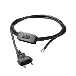 Cordon de lampe avec interrupteur noir Diall 2m
