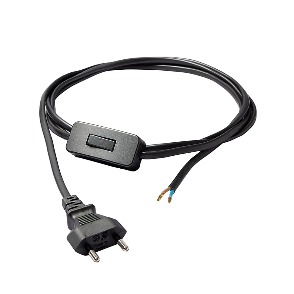 Cordon de lampe avec interrupteur noir Diall 2m