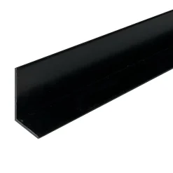 Cornière en alu 15mm x25mm x1.3mm, lg 1950mm (Laqué noir mat)