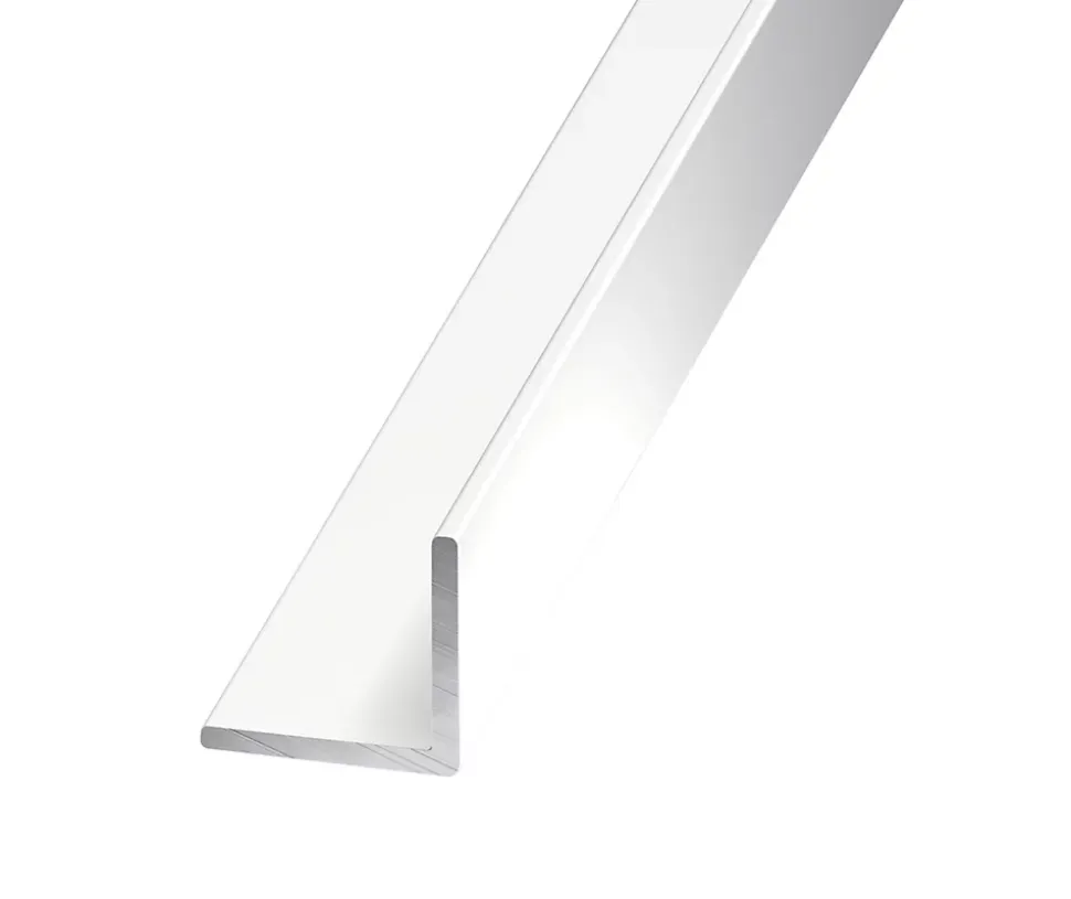 Cornière égale aluminium laqué blanc 20 x 20 mm, 2 m