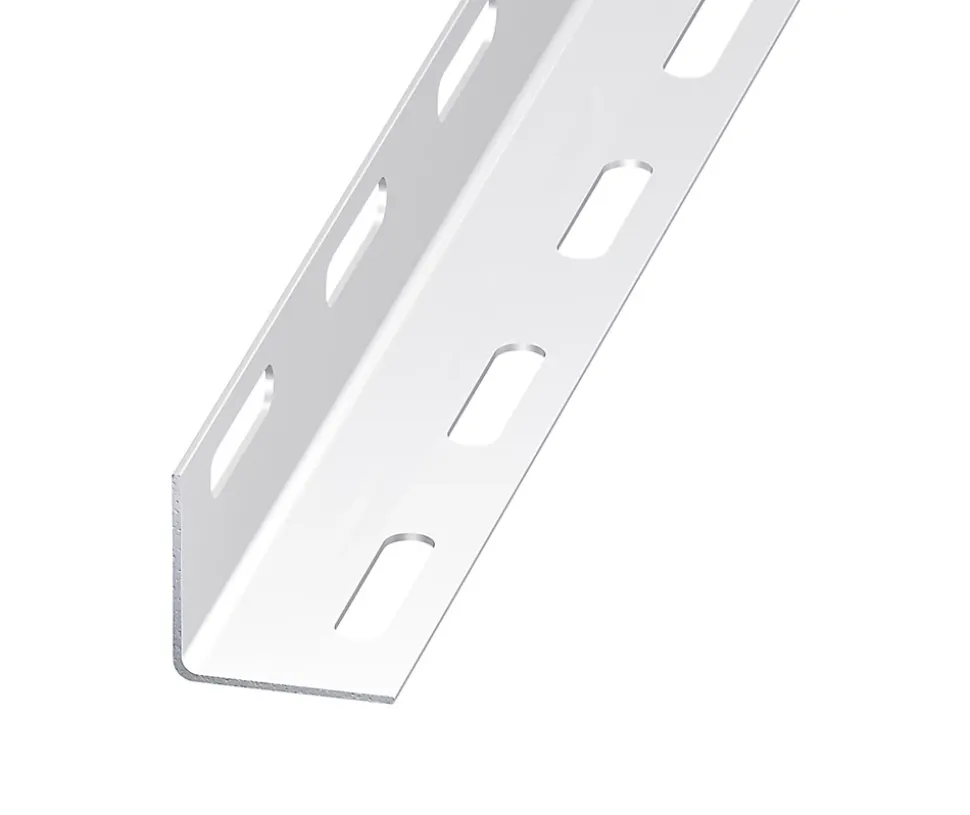 Cornière perforée acier époxy blanc 38 x 38 mm, 2 m