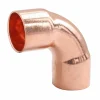 Coude grand rayon à souder embouts femelles angle 90° pour tube cuivre Ø22, lot de 2