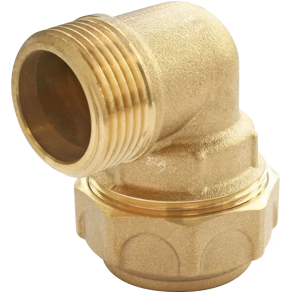 Coude laiton pour PE Ø20 - Mâle 15/21 (1/2")