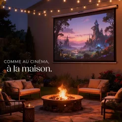 Écran de projection extensible mural en polyester blanc