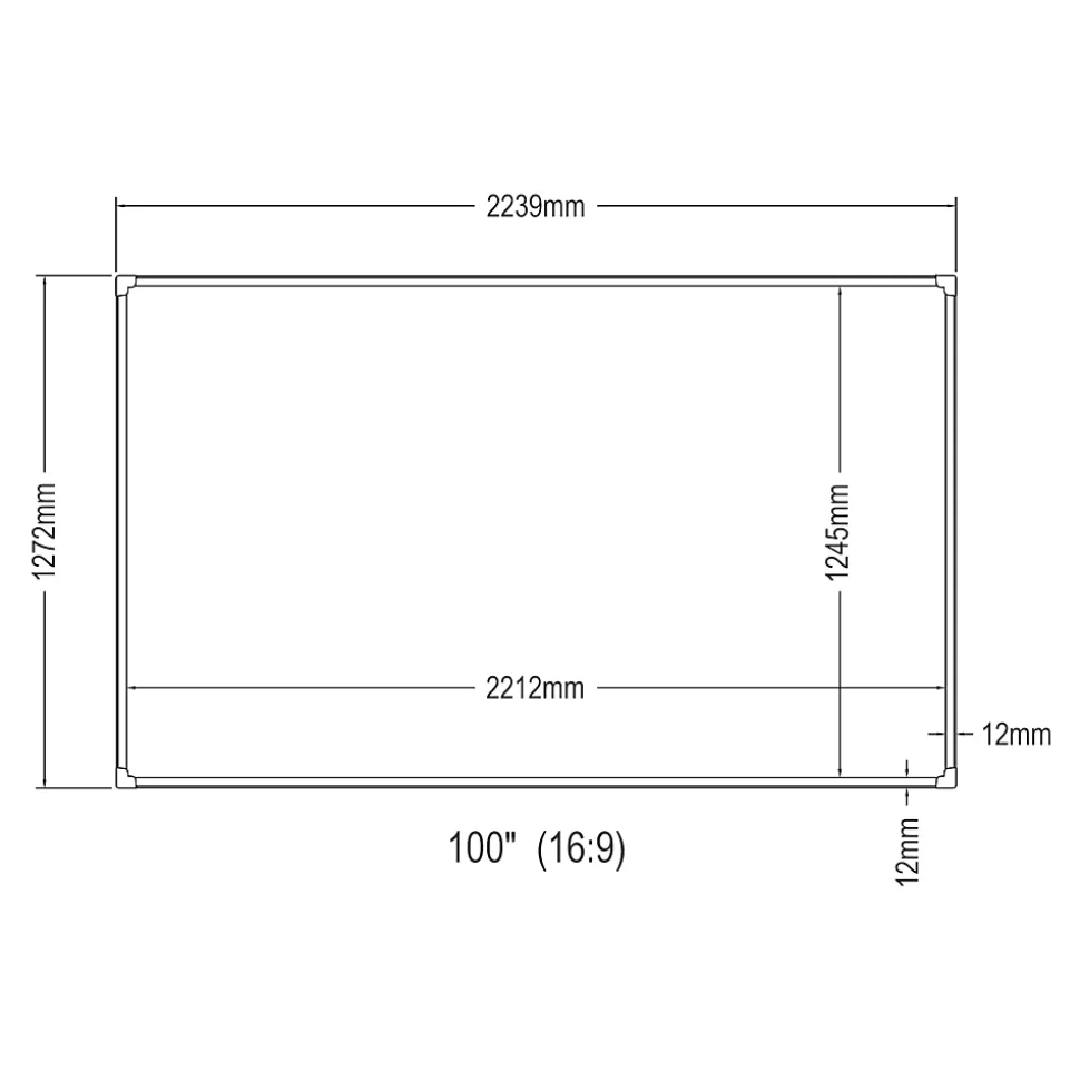 Écran de projection mural Väkhoga 100 pouces Full HD 4K 8K HDR gris en.casa