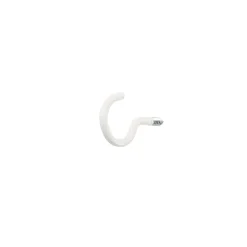 Crochet rond à visser en acier plastifié blanc 30x15 mm - 10 pièces