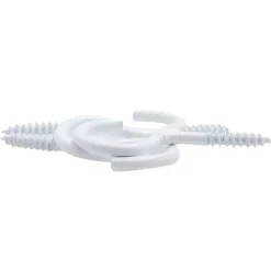 Crochet à visser plastifié blanc filet bois Viswood