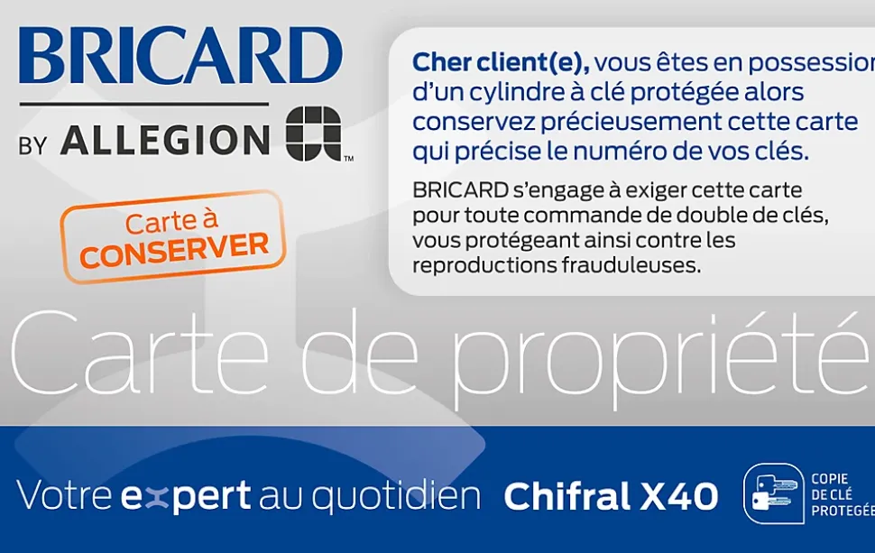 Cylindre débrayable Bricard Chifral x40 L.30x40 mm