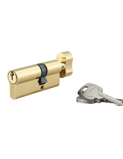 Cylindre de serrure à bouton, 30Bx60mm, anti-arrachement, laiton, 3 clés - THIRARD