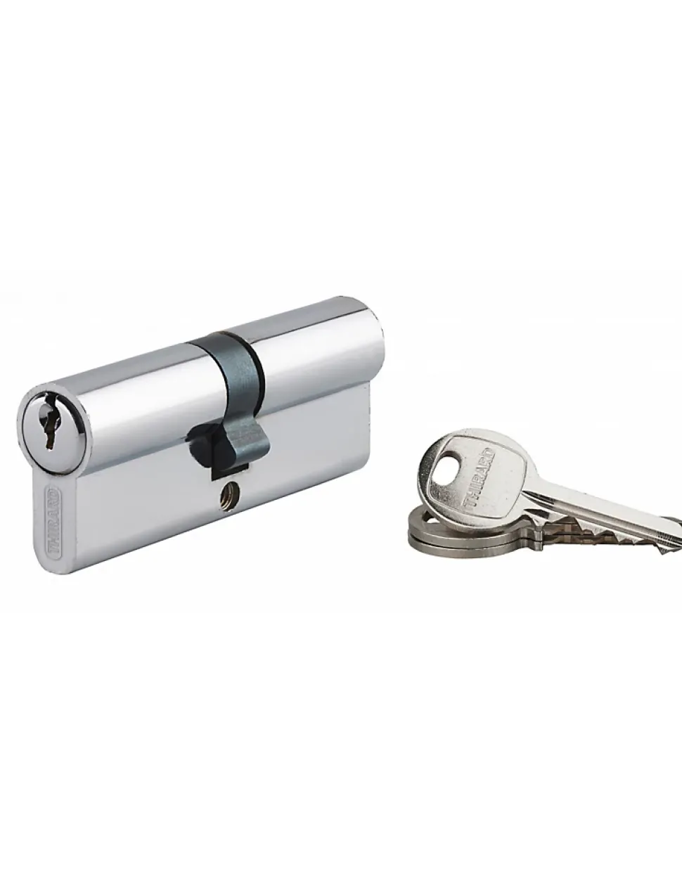 Cylindre de serrure double entrée Ecopro, 40x40mm, aluminium, anti-arrachement, 3 clés, nickel - SP