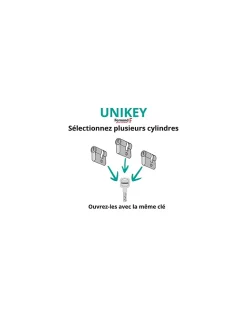 Cylindre double entrée Transit 1 UNIKEY (achetez-en plusieurs, ouvrez avec la même clé), 45x55mm, 5 clés, nickelé - THIRARD
