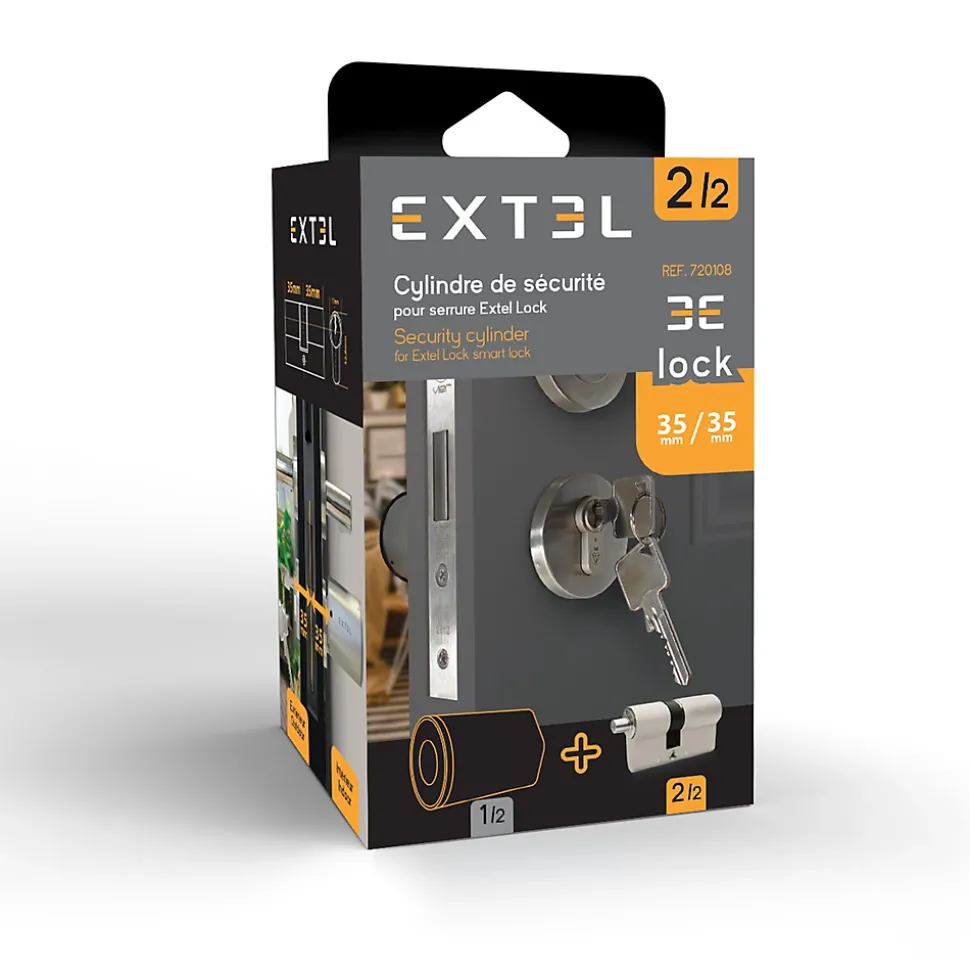 Cylindre 35/35 pour serrure connectée Extel Lock - Extel - 720108