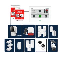 Daewoo - Alarme maison sans fil avec écran tactile 7'' AM353 - 1 caméra extérieure autonome et 1 intérieure et 17 accessoires - Sa