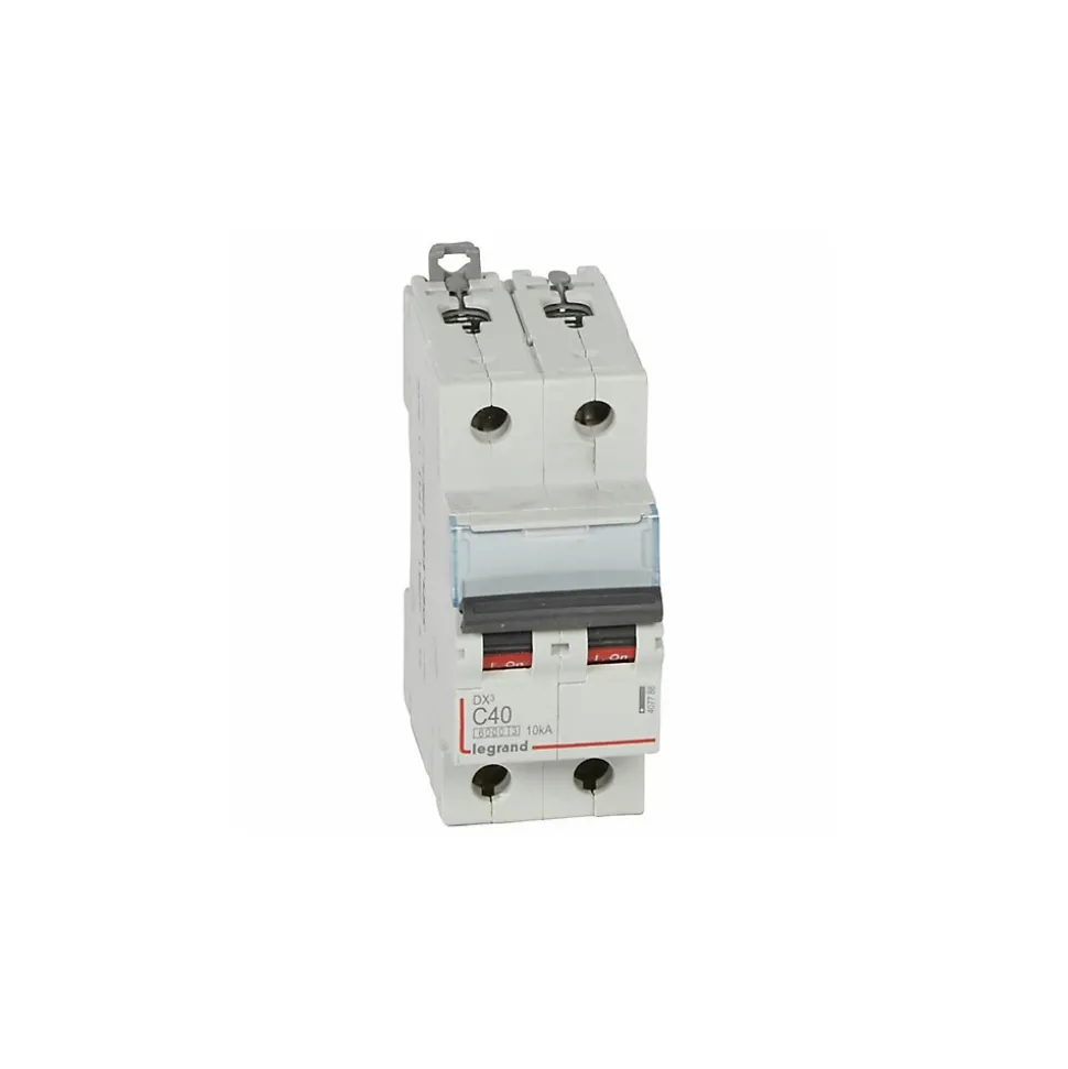 407788 Disjoncteur Bipolaire 40a - 2p Courbe C - 6/10ka - à Vis - Legrand Dx3