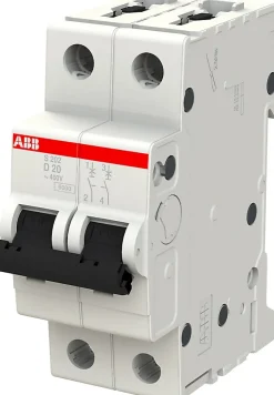 Disjoncteur bipolaire courbe D 20A ABB