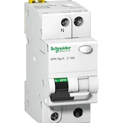 Disjoncteur Différentiel 30ma 16a - 1p+n - 6ka - Type Ac Courbe C - 2 Modules - Acti9 Dpn Vigi K - Schneider