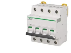 Disjoncteur modulaire tétrapolaire Schneider Acti9 iC60N 20A courbe C