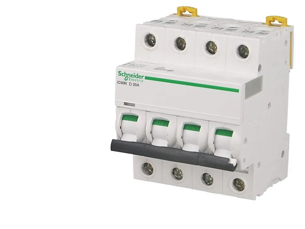 Disjoncteur modulaire tétrapolaire Schneider Acti9 iC60N 16A courbe D