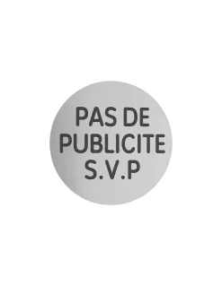 Disque de signalisation Pas de publicité, alunimium adhésif, diamètre 80mm - THIRARD