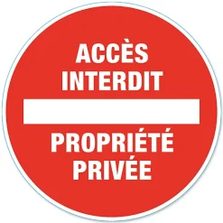 Disque de signalisation "Propriété privée" Ø17