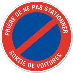 Disque de signalisation "Sortie de voiture" Ø28