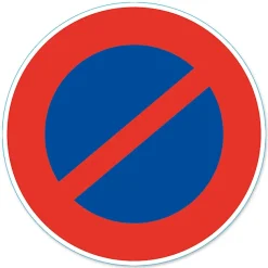 Disque de signalisation "Stationnement interdit" ø17 cm