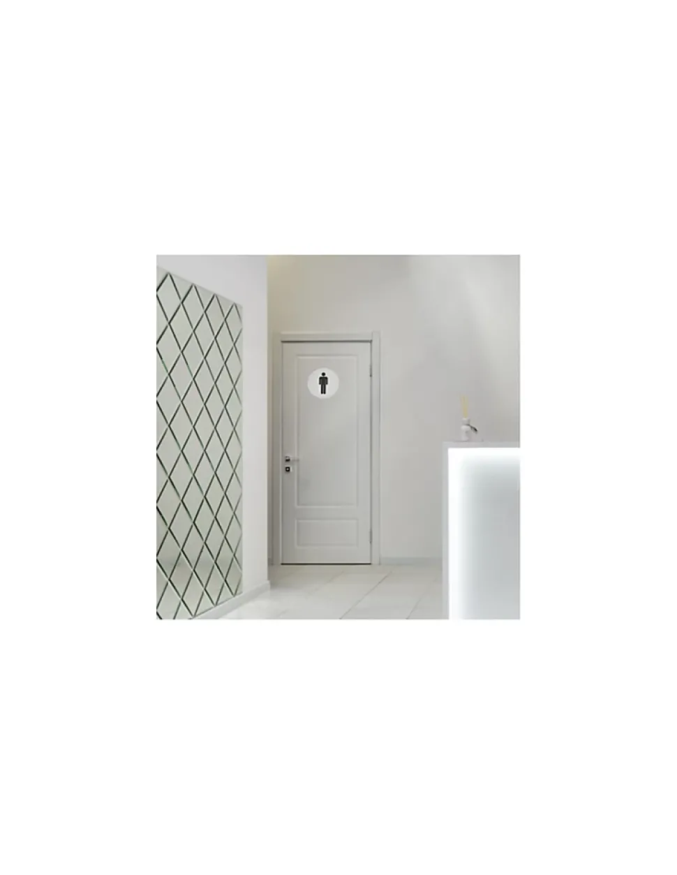Disque de signalisation WC Homme , à visser, inox brossé, marquage noir, diamètre 76mm - THIRARD