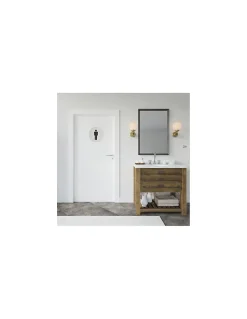 Disque de signalisation WC Homme , à visser, inox brossé, marquage noir, diamètre 76mm - THIRARD