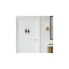 Disque de signalisation WC Mixte , à visser, inox brossé, marquage noir, diamètre 76mm - THIRARD