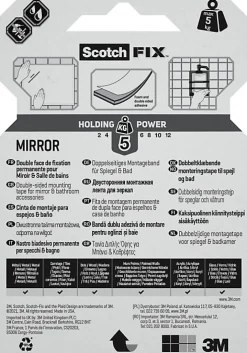 Double face miroir 3M 19 mm x 1.5 m blanc, 5 kg