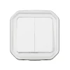 Double interrupteur Legrand Plexo blanc en saillie