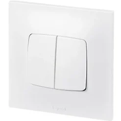 Double interrupteur ou va-et-vient Legrand Neptune 0 913 21 coloris blanc 10 A