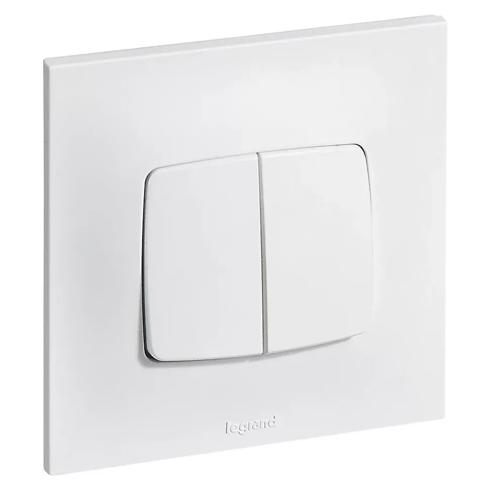 Double poussoir Legrand Neptune Blanc