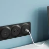 Double prise USB-A+C Jacobsen Kennet blanc complet