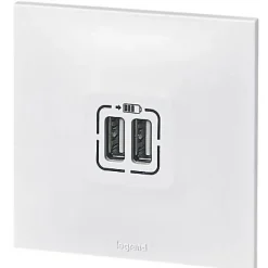 Double prise USB Legrand Neptune Blanc mat