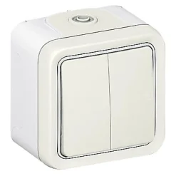 Double va et vient complet Legrand Plexo saillie blanc