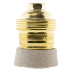 Douille E27 en laiton avec collerette porcelaine - Zenitech